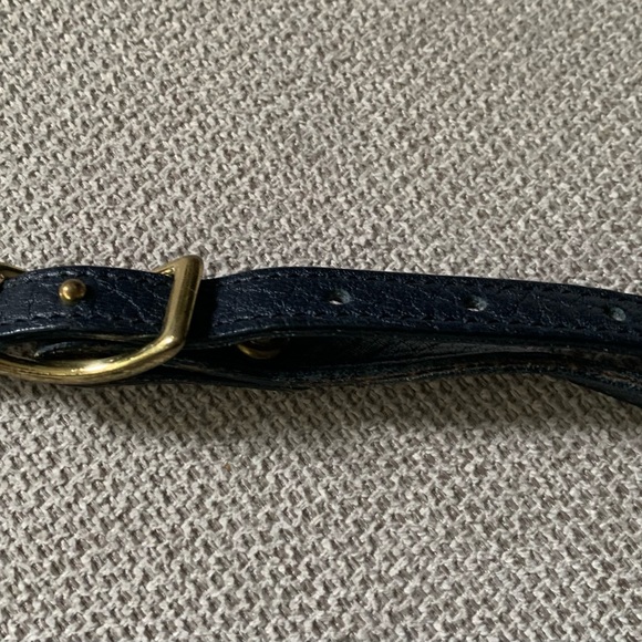 Vintage Dooney and Bourke, Dark Navy Leather, Crossbody Bag, Little Lock Purse - Picture 6 of 7